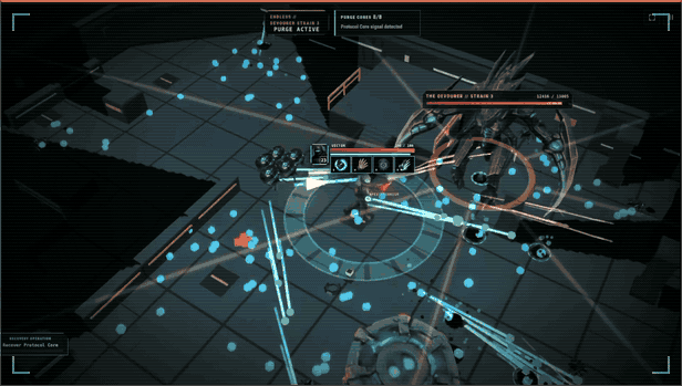 An operator fights the Devourer while the purge is active